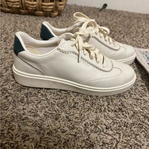 White and Green Sneakers